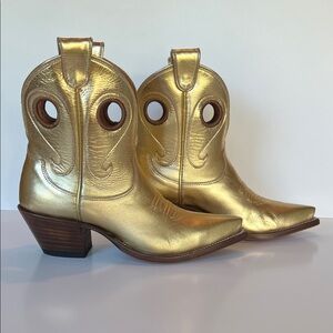 NEW Miron Crosby MARIANNE metallic gold boots size 7.5